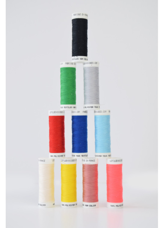 Assortiment de 10 bobines polyester TOUS TEXTILES BRUNEEL | Le Fil de vos Idées