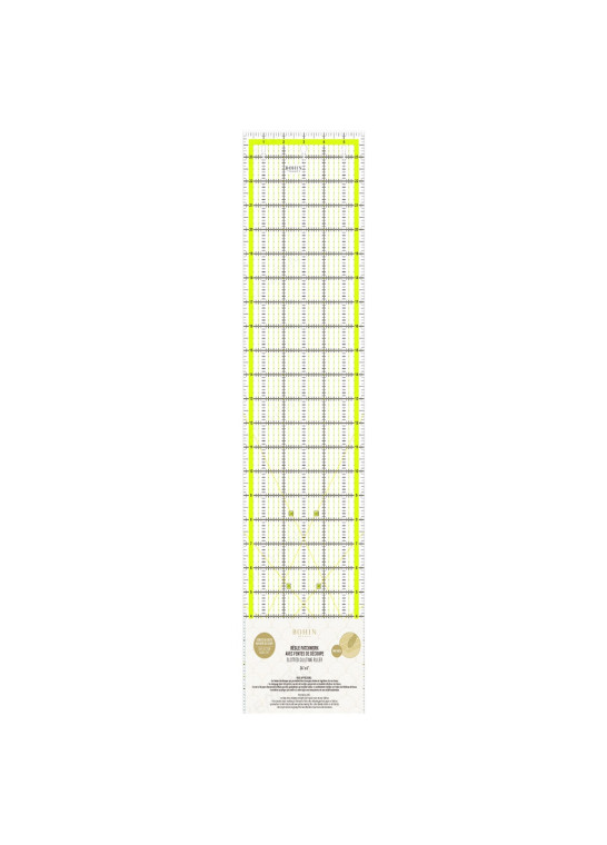 Règle rectangulaire 24\" x 6\" avec fentes de découpe BOHIN | Le Fil de vos Idées