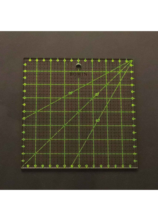 Règle carrée patchwork robuste 16cm x 16cm BOHIN | Le Fil de vos Idées