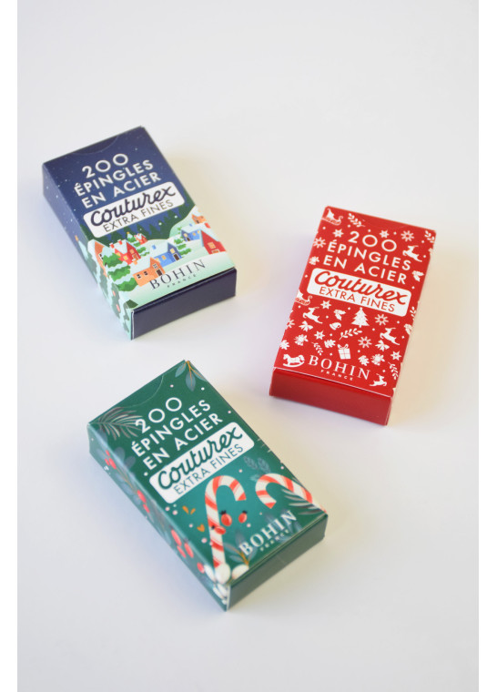 Epingles Couturex extra-fines Noël vert BOHIN | Le Fil de vos Idées