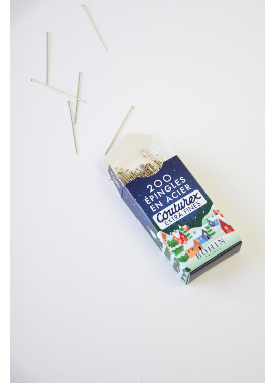 Epingles Couturex extra-fines Noël bleu marine BOHIN | Le Fil de vos Idées