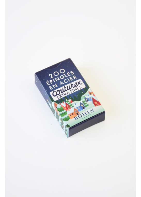Epingles Couturex extra-fines Noël bleu marine BOHIN | Le Fil de vos Idées
