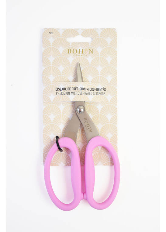 Ciseaux de précision micro-dentés rose BOHIN | Le Fil de vos Idées