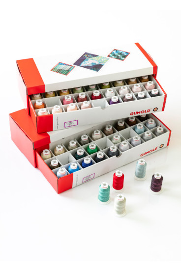 Assortiment de 54 bobines fil à broder POLY SPARKLE