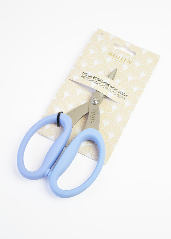 Ciseaux de précision micro-dentés bleu BOHIN | Le Fil de vos Idées