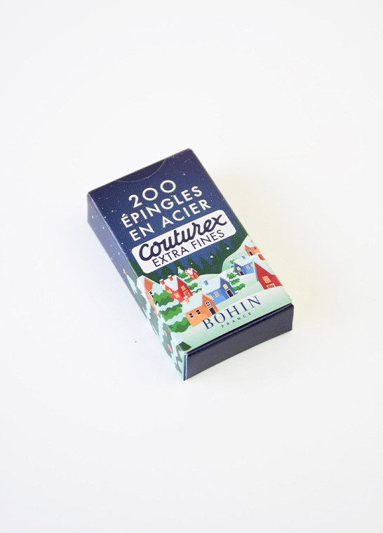 Epingles Couturex extra-fines Noël bleu marine BOHIN | Le Fil de vos Idées