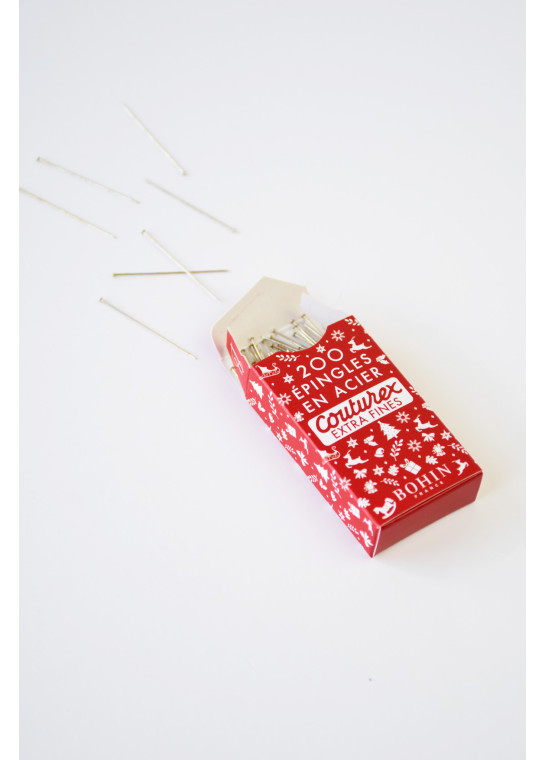 Epingles Couturex extra-fines Noël rouge BOHIN | Le Fil de vos Idées