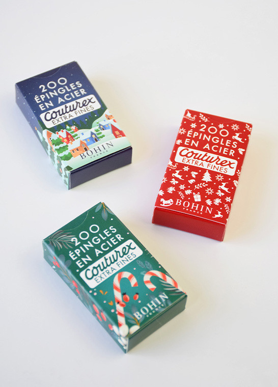 Epingles Couturex extra-fines Noël rouge BOHIN | Le Fil de vos Idées