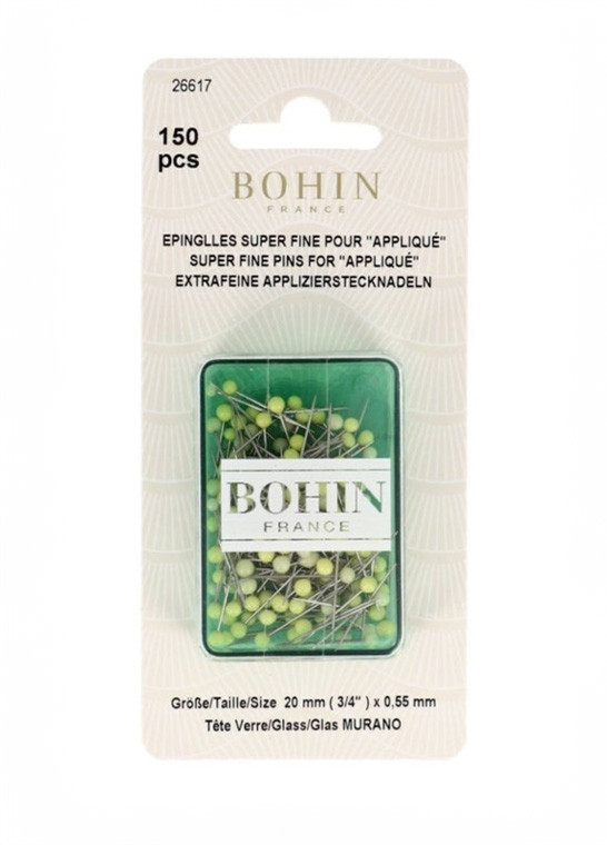 Boite d’épingles à tête de verre super-fines pour l\'appliqué BOHIN | Le Fil de vos Idées