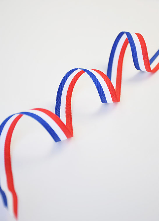 Ruban tricolore bleu blanc rouge