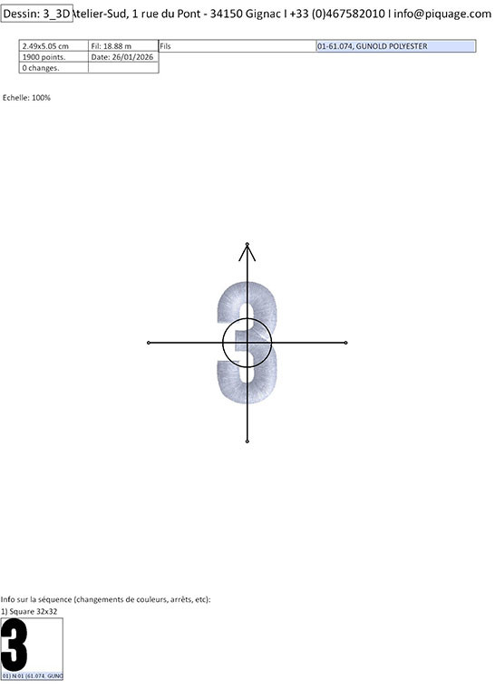 Programme broderie 3D 3 PUFFY  | Le Fil de vos Idées