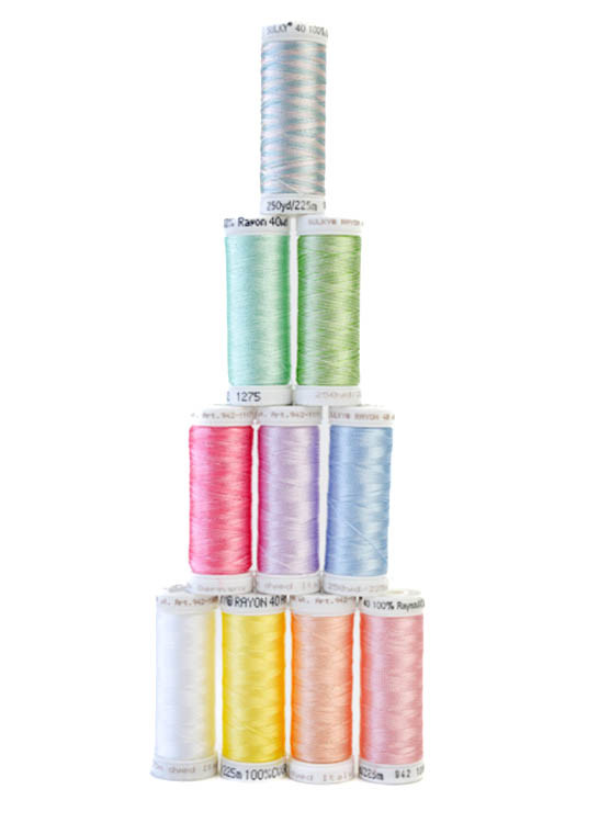Assortiment de 10 bobines RAYON Pastel SULKY by GUNOLD | Le Fil de vos Idées